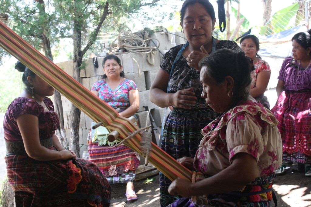 One of our host mothers, Elena, backstrap weaving