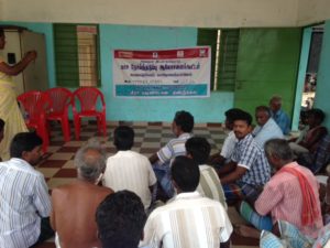 The men’s informational meeting in Emakkalapuram.